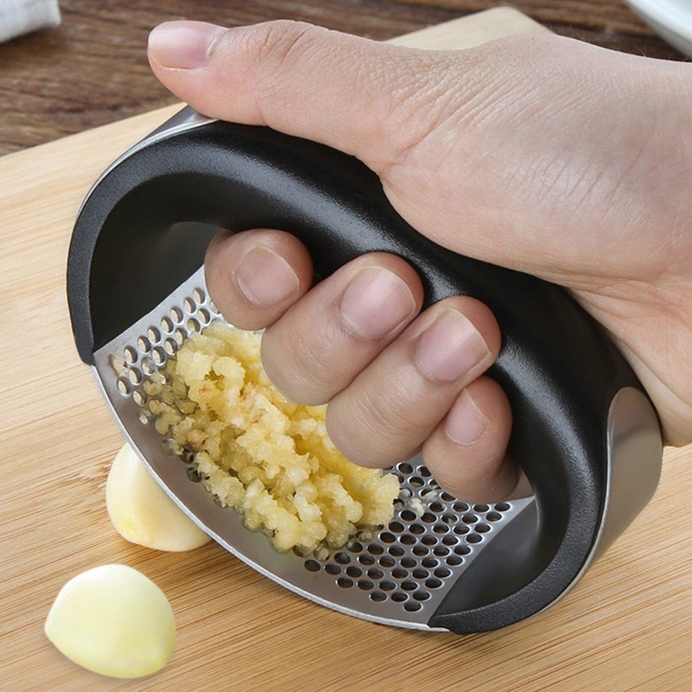 Stainless Steel Garlic Press Manual Crusher